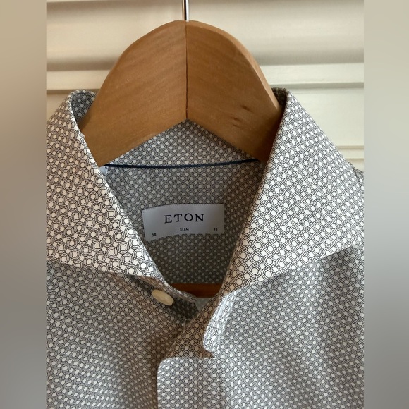 Eton Other - Eton Men's Slim Fit Patterned Shirt - Gray